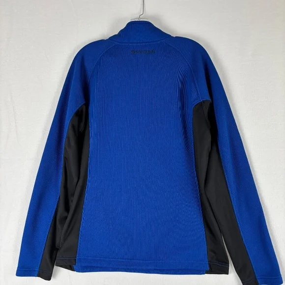 Spyder Sweater Men's L, Blue/Black 1/4 Zip, Knitted, Pullover, Skiing, outdoor - Picture 5 of 10